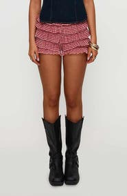 Princess Polly Biscotti Gingham Ruffle Bloomer Shorts