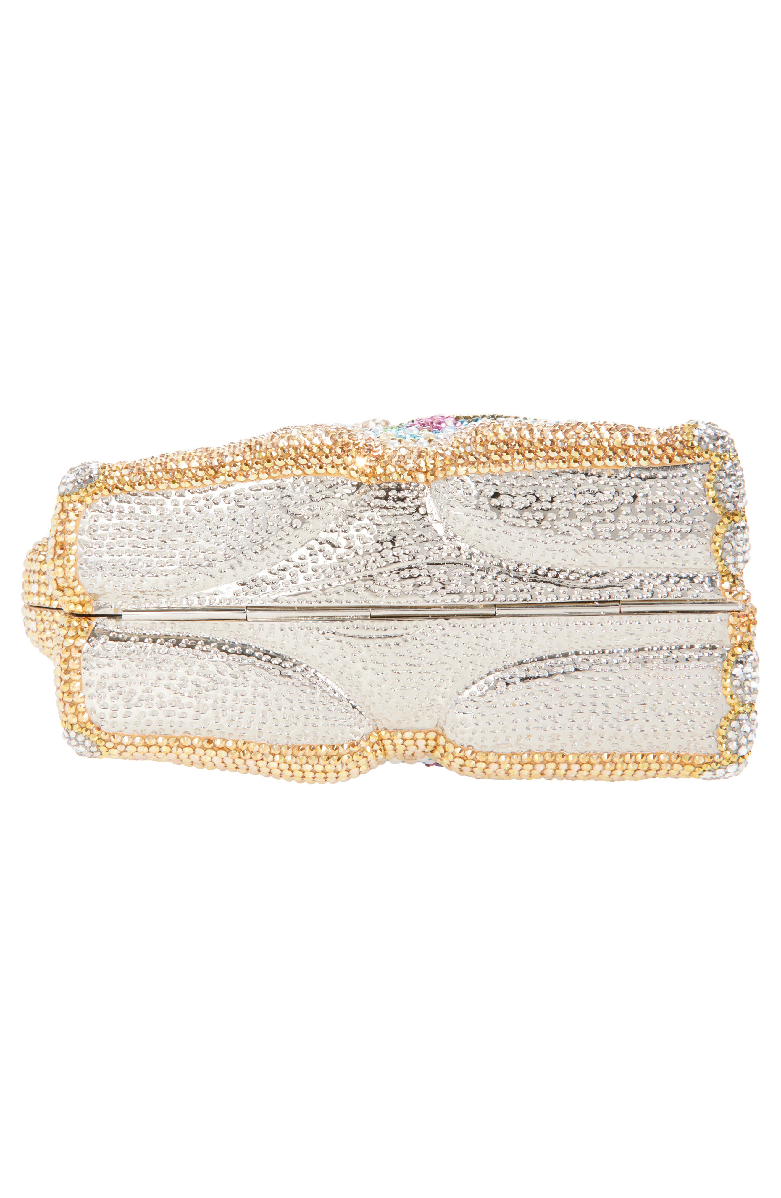 JUDITH LEIBER COUTURE Elephant Crystal Embellished Clutch, Alternate, color, Silver Sunrise Mult