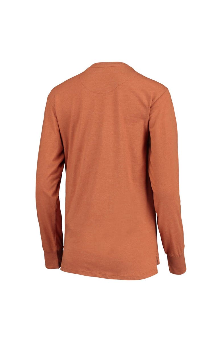 PRESSBOX Women's Pressbox Heathered Texas Orange Texas Longhorns Two-Hit Canyon Long Sleeve T-Shirt, Alternate, color,