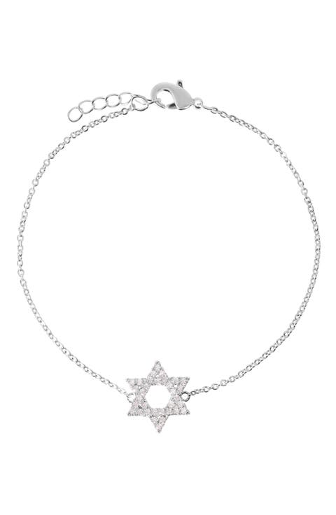 Cubic Zirconia Star of David Bracelet