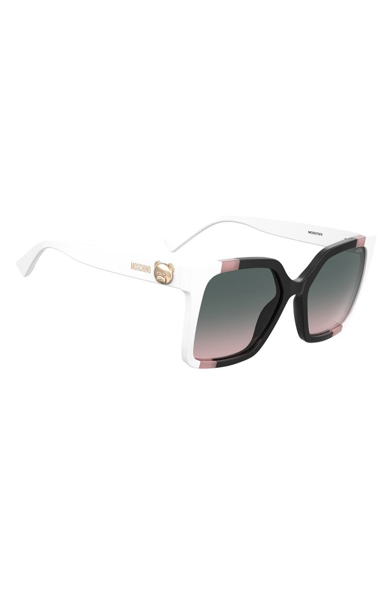 Moschino 55mm Gradient Square Sunglasses, Alternate, color, Black/Pink/White
