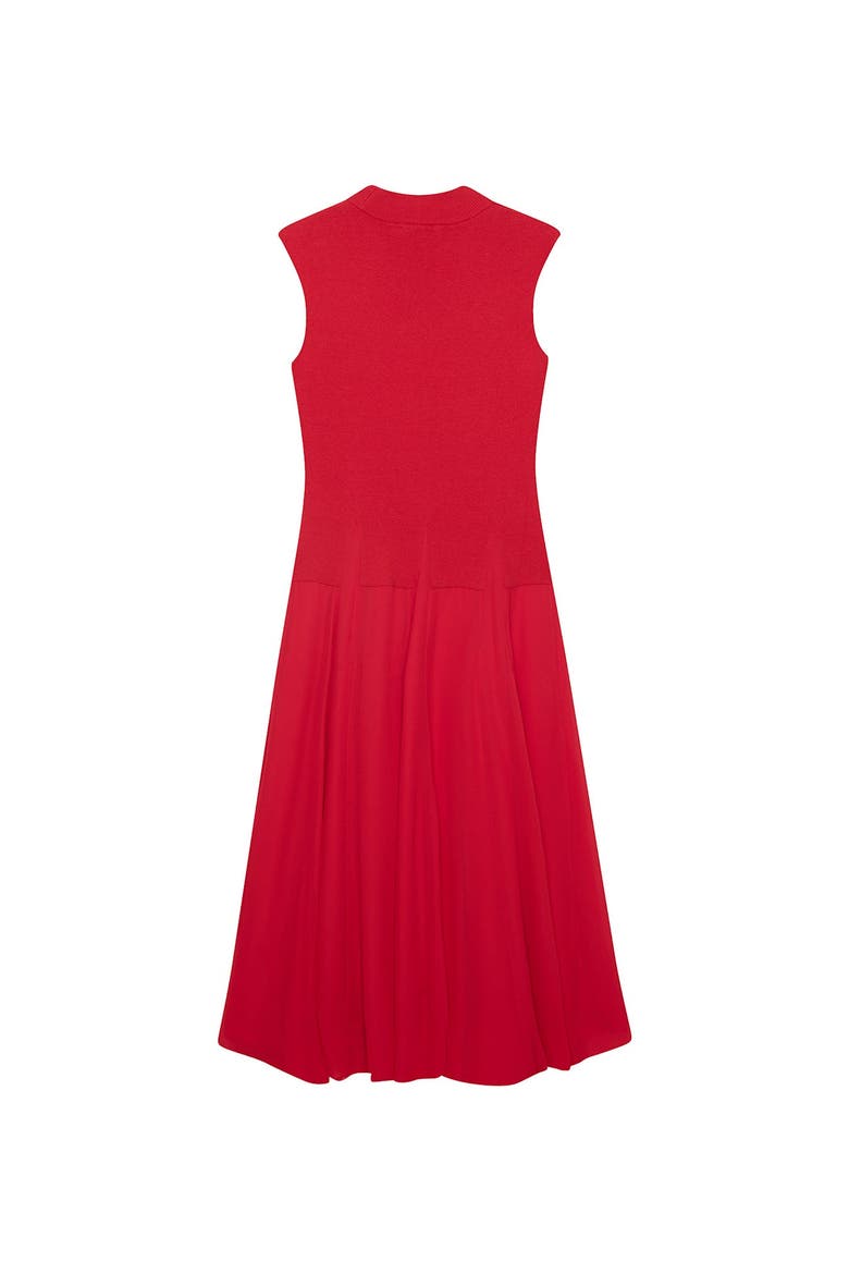 Sleeveless Drop Waist Knit Midi Dress, Alternate, color, Red
