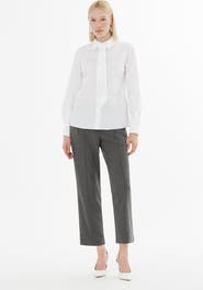 Gizia Printed Shirt with Tie-Neck Detail
