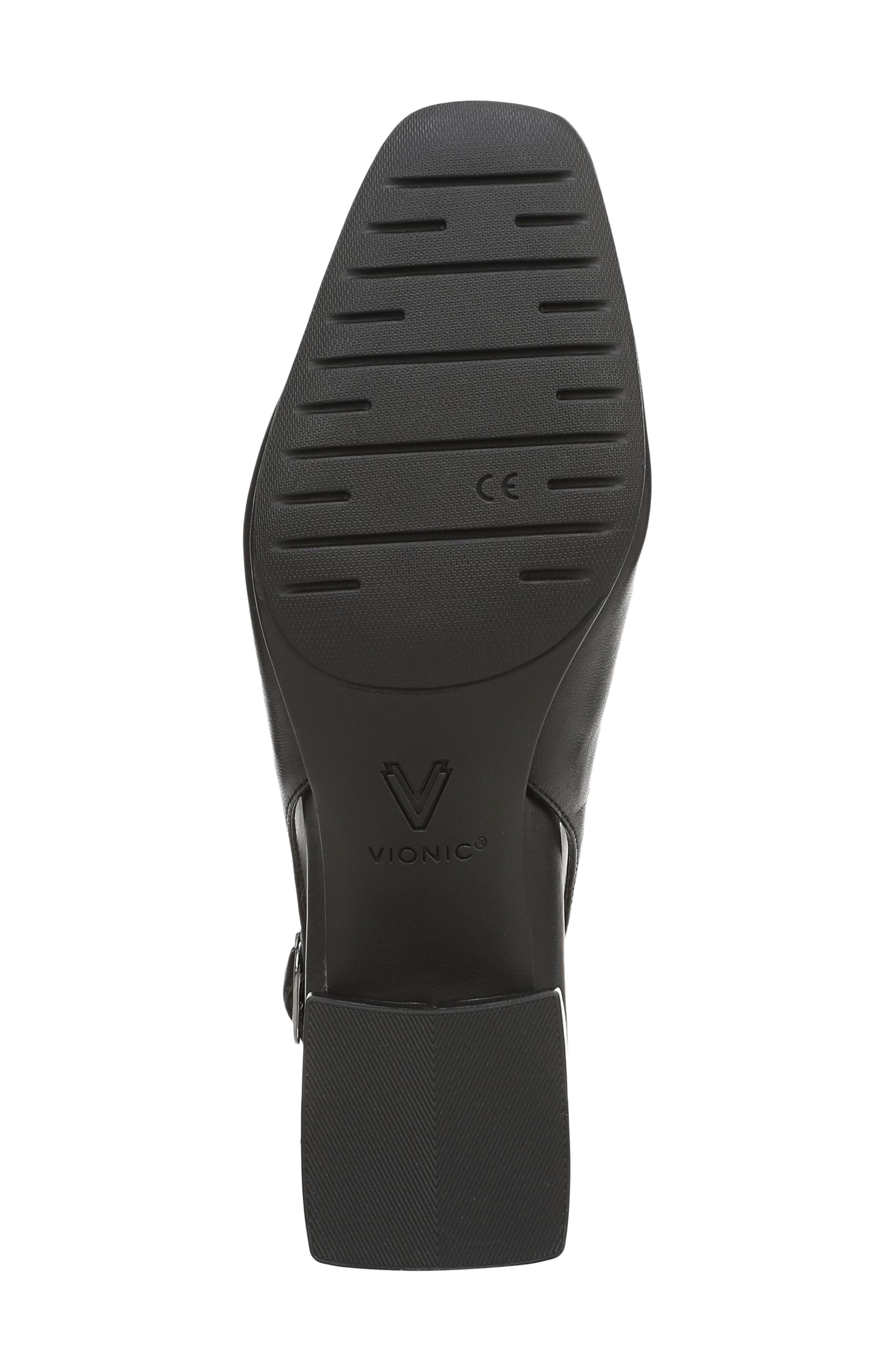 Vionic Reyes Block Heel Slingback Pump, Alternate, color, Black Leather