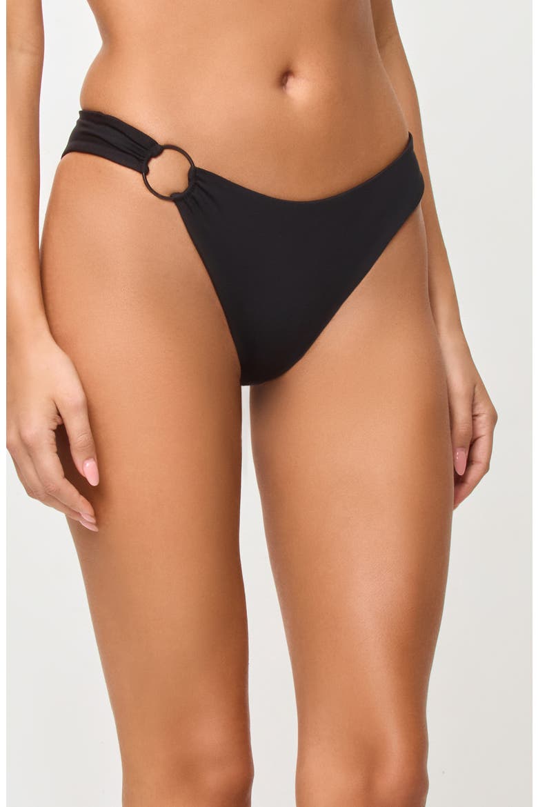 Vega Ring Bikini Bottoms, Alternate, color, BLACK