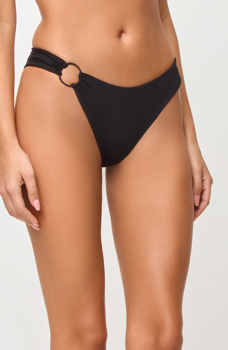 LSPACE Vega Ring Bikini Bottoms, Alternate, color, Black