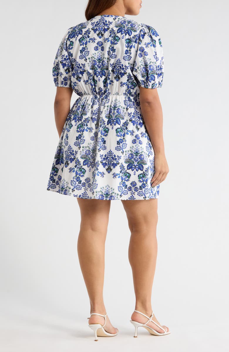 SUGARLIPS Viara Floral Alba Drawstring Waist Cotton Minidress, Alternate, color, 