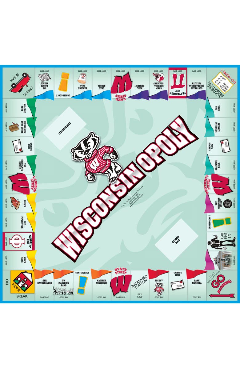 Late for the Sky University of Wisconsin Wisconsin Opoly Monopoly Board Game, Alternate, color,