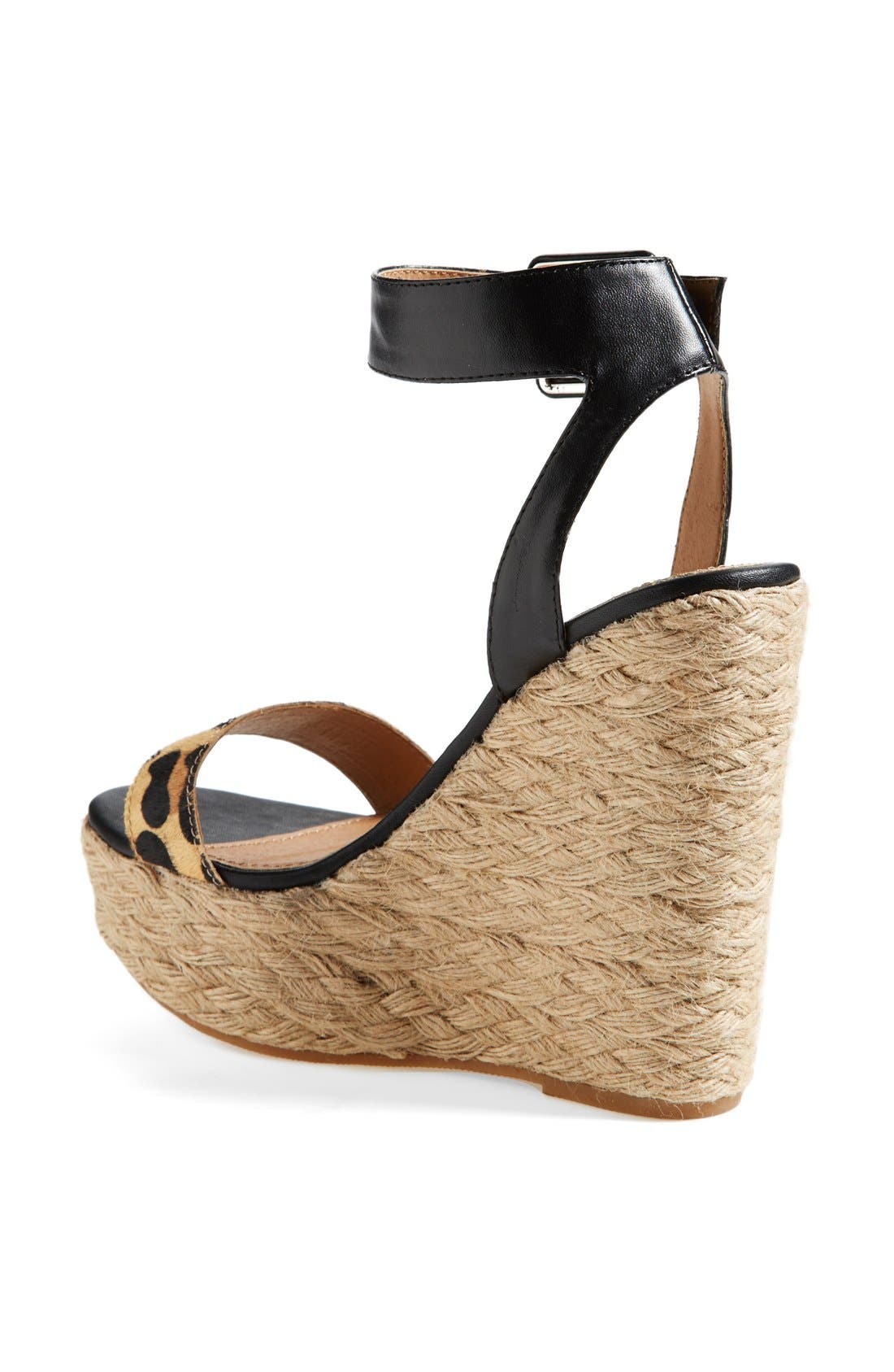 'Hamptin' Wedge, Alternate, color, BLACK/ LEOPARD