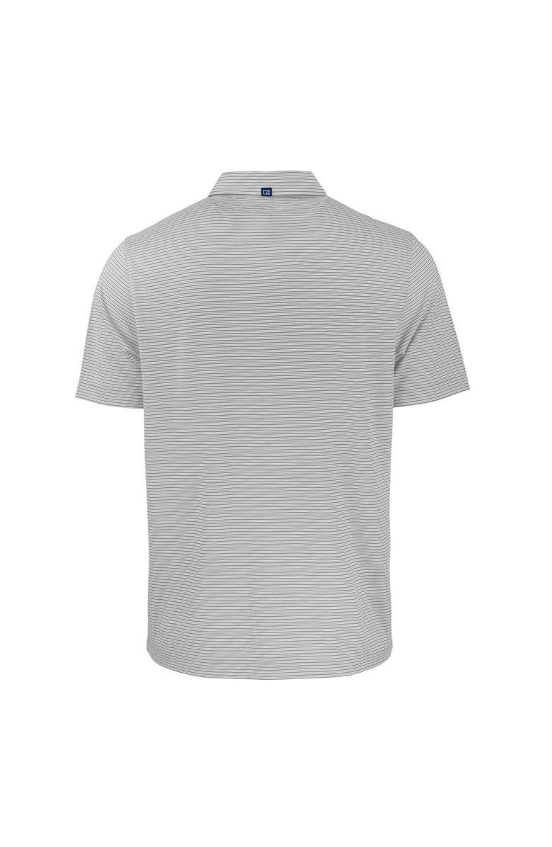 Cutter & Buck Men's Cutter & Buck Gray/White Jacksonville Jaguars Helmet Forge Eco Double Stripe Stretch Recycled Polo, Alternate, color,