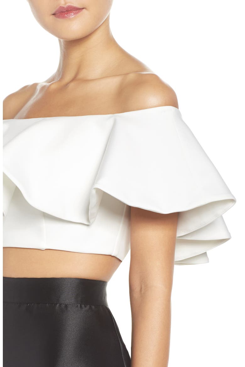 Two-Piece Ballgown, Alternate, color, IVORY/ BLACK