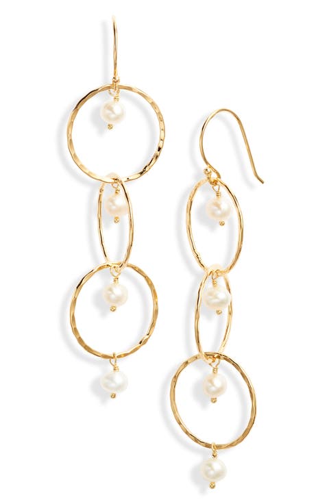 Trinity Freshwater Pearl Drop Earrings