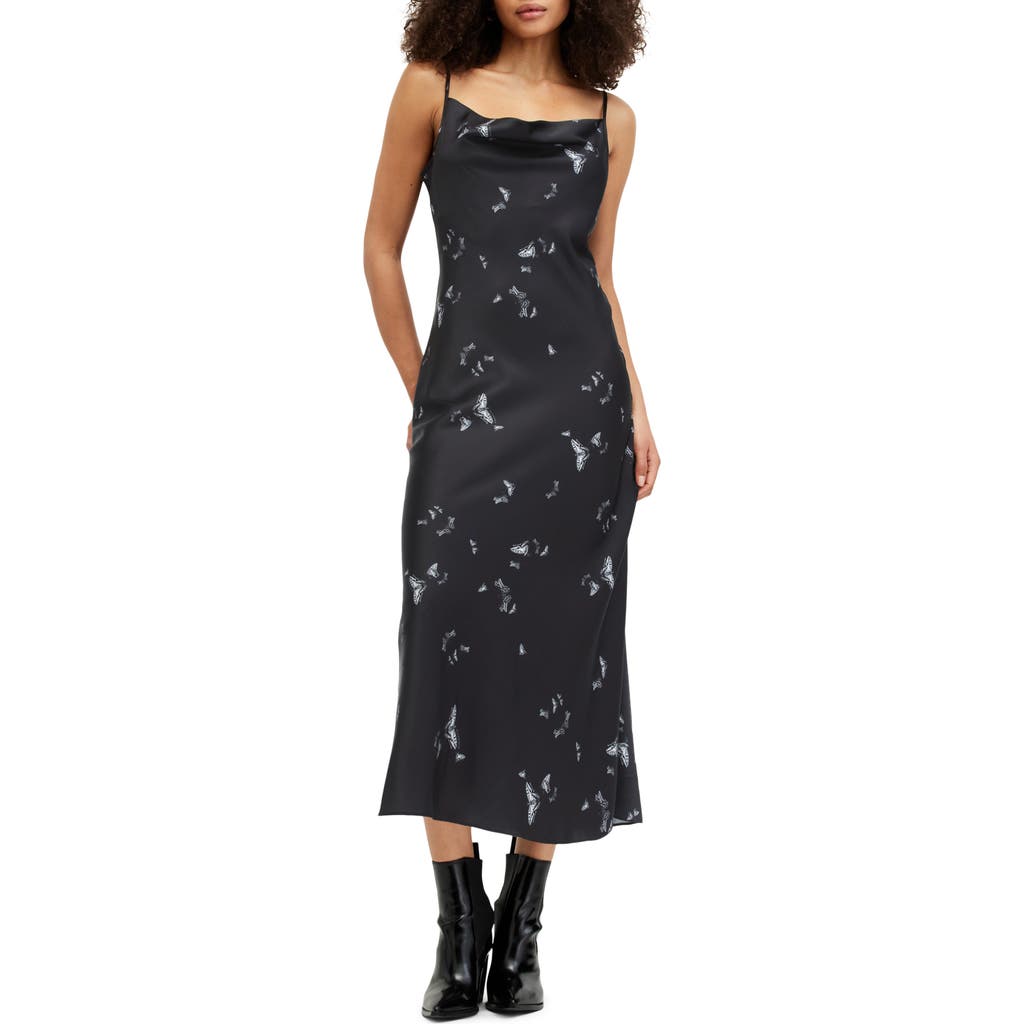 Allsaints Hadley Slipdress In Agatha Black