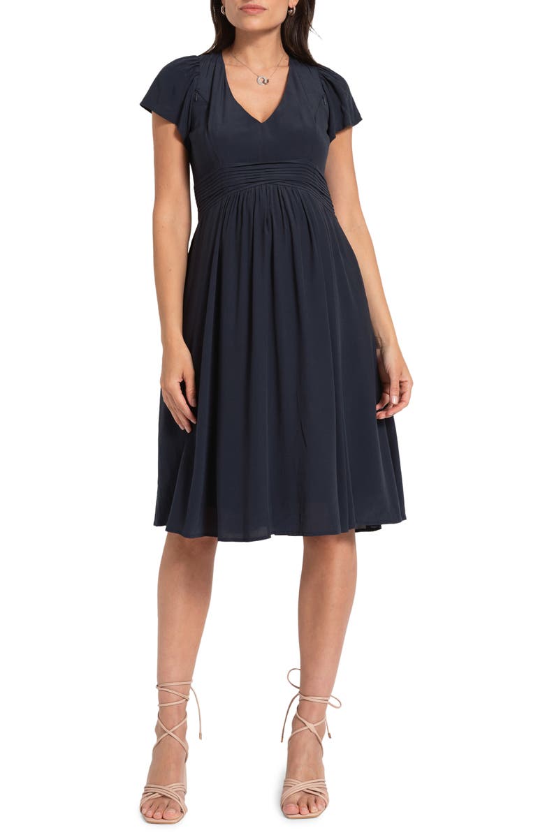 Seraphine Flutter Sleeve Maternity/Nursing Dress, Main, color, 