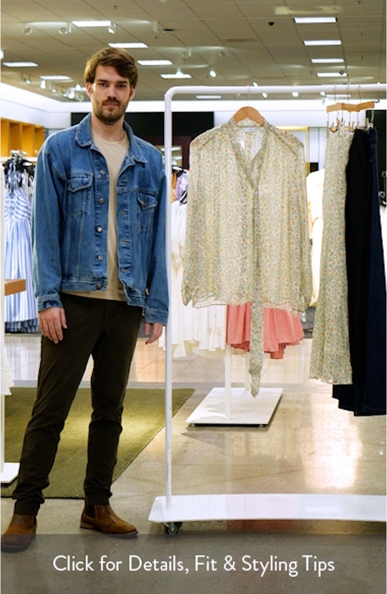 Belle Floral Chiffon Tie Neck Top, sales video thumbnail