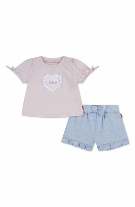 Levi's Bow Logo T-Shirt & Chambray Shorts Set