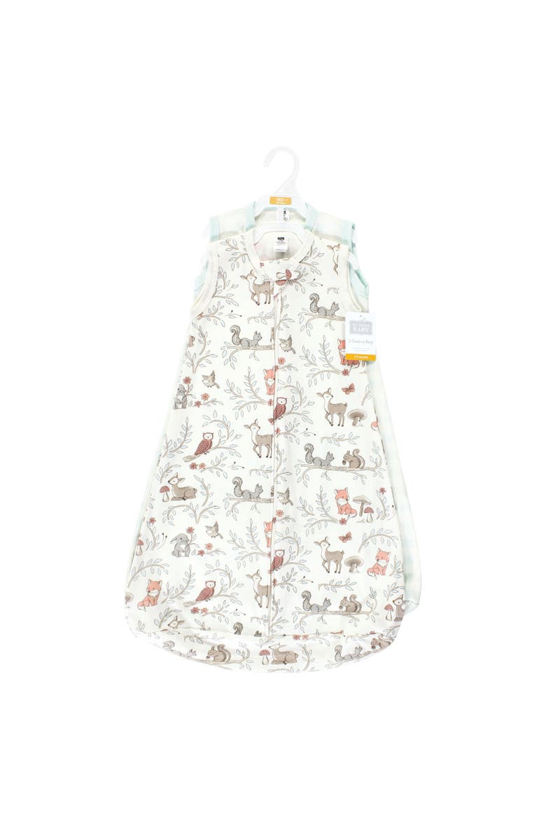Long-Sleeve Cotton Wearable Sleep Solution, Alternate, color, Girl Woodland Pals Sleeveless