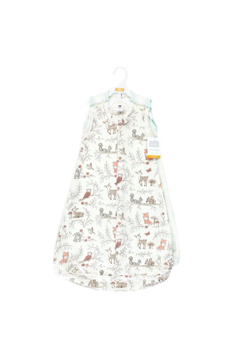 Hudson Baby Long-Sleeve Cotton Wearable Sleep Solution, Alternate, color, Girl Woodland Pals Sleeveless