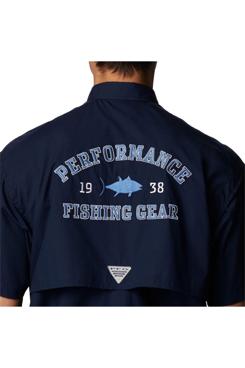 Men's Columbia Navy North Carolina Tar Heels Bonehead Button-Up Shirt, Alternate, color, Navy