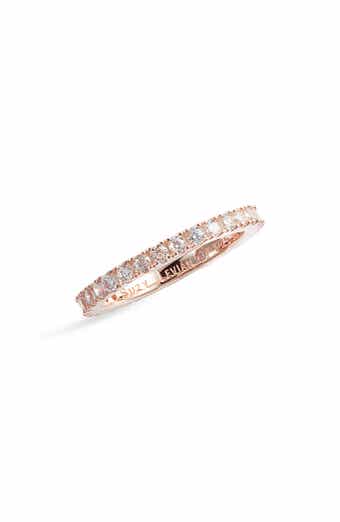 SUZY LEVIAN 14K Rose Gold Plated Sterling Silver Cubic Zirconia Stackable Band Ring