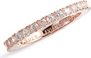 SUZY LEVIAN 14K Rose Gold Plated Sterling Silver Cubic Zirconia Stackable Band Ring