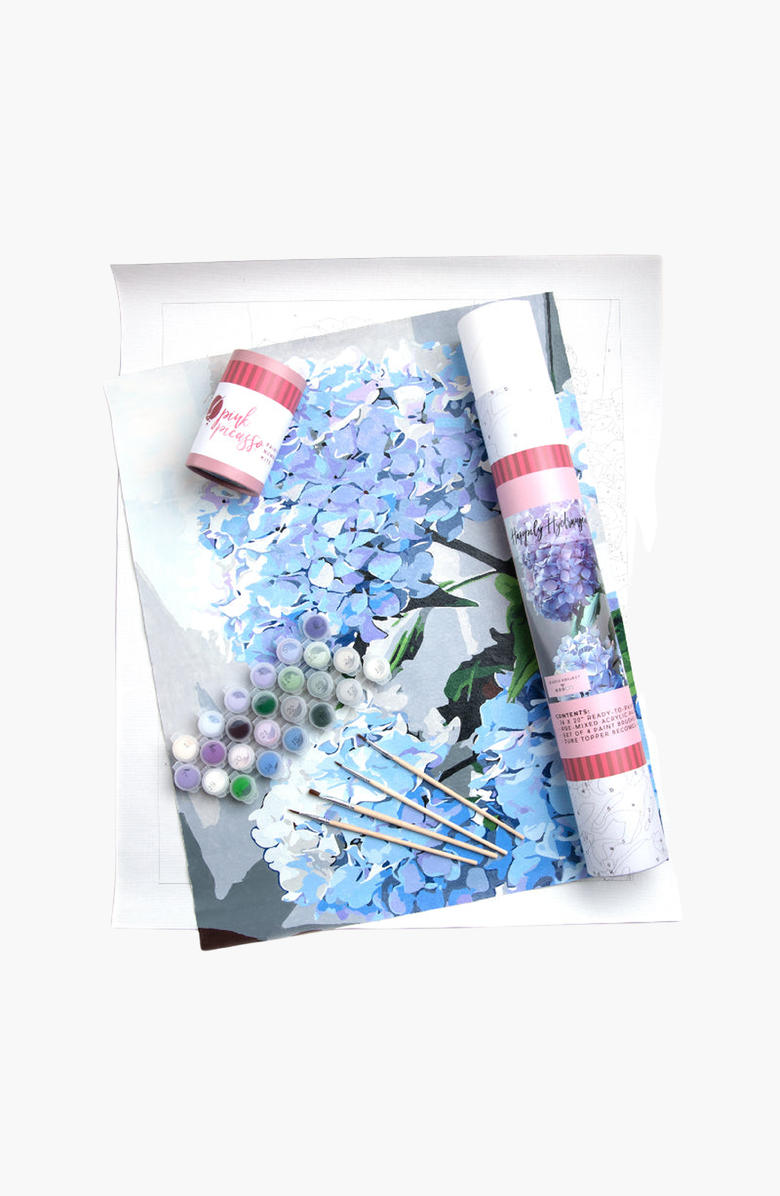 Pink Picasso Kits Happily Hydrangea Paint by Numbers Kit, Main, color, Light Blue / Purple