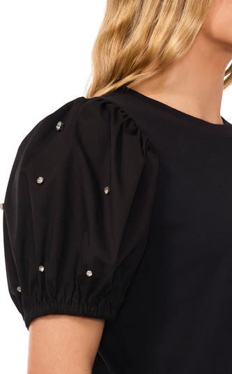 売れ筋商品|||セセ カットソー トップス レディース CeCe Women's Embellished Puff-Sleeve Shirt New Ivory CeCe Women's Embellished Puff-Sleeve Shirt | Hawthorn Mall