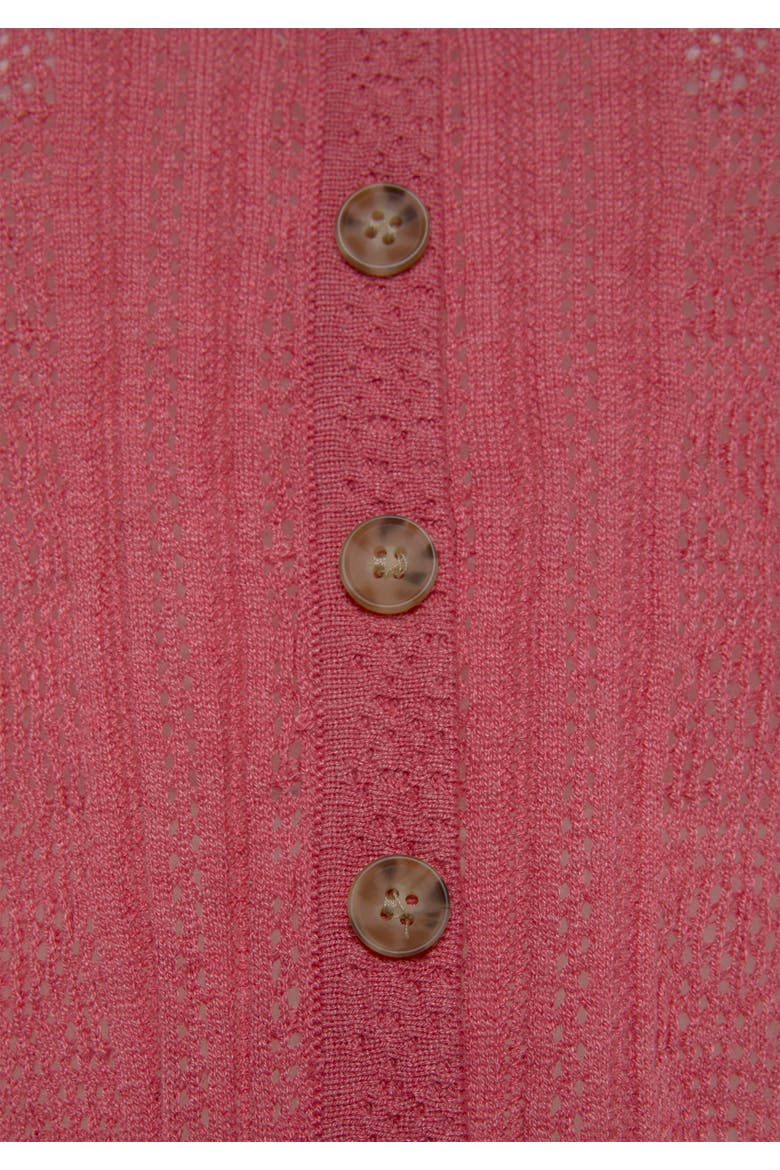 Short Sleeve Open Knit Top, Alternate, color, Berry