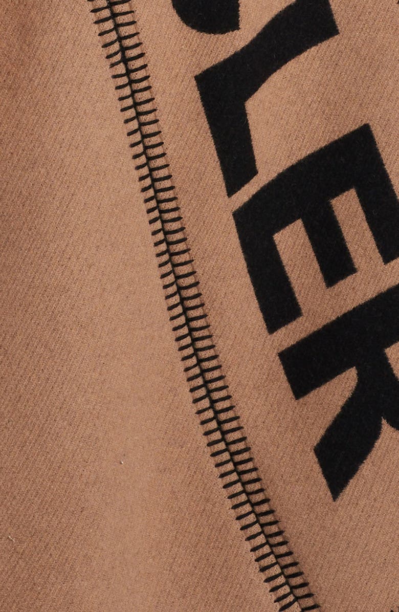 Moncler Mantella Logo Wool Blend Cape, Alternate, color, 