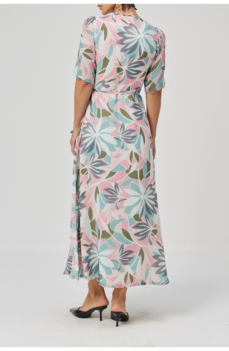 Reistor Abstract Floral Wrap Maxi Dress, Alternate, color, Coastal Bloom