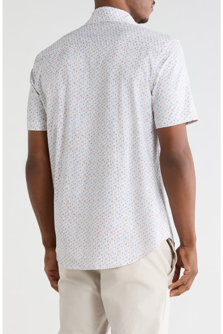 Stretch Cotton Short Sleeve Button-Up Shirt, Alternate, color, JAFFA