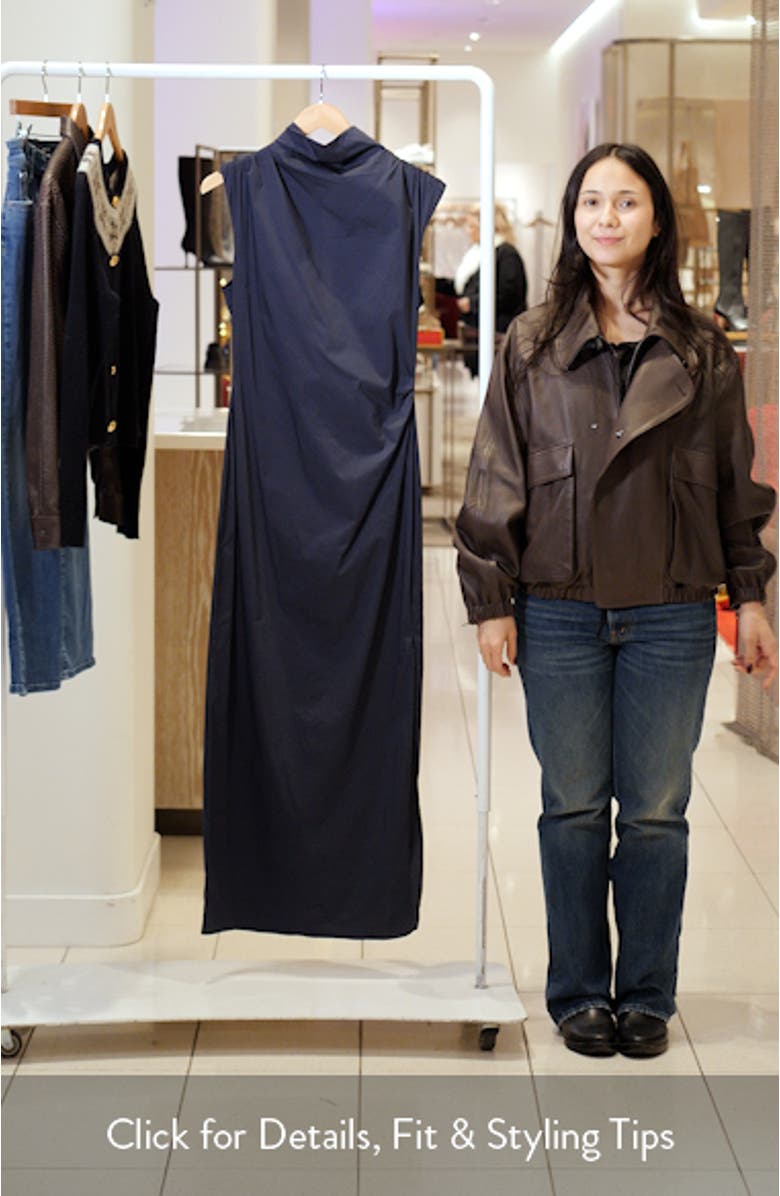 Gathered Mock Neck Maxi Dress, sales video thumbnail