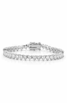 CHLOE AND MADISON Cubic Zirconia Heart Tennis Bracelet