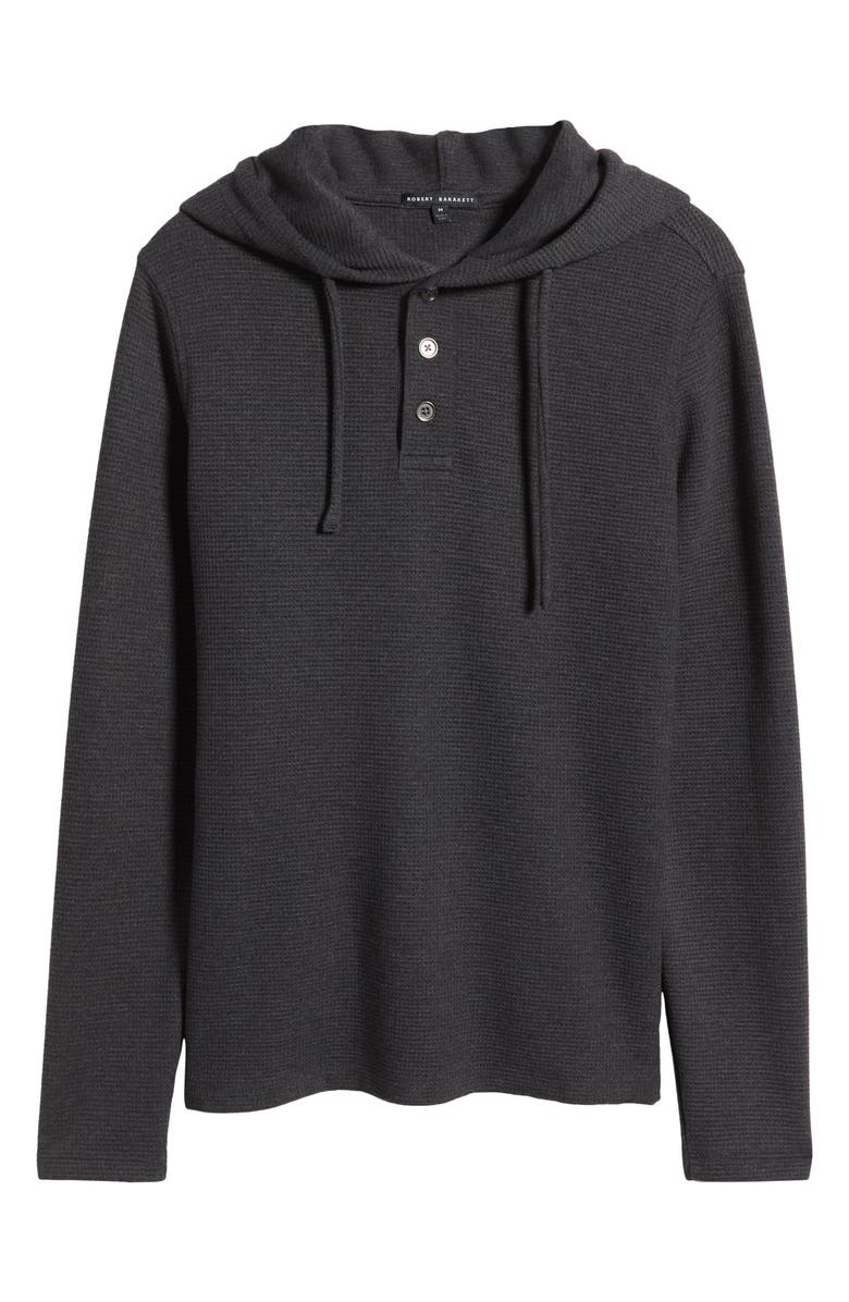 Robert Barakett Grenfell Waffle Knit Cotton Blend Hoodie, Alternate, color, Charcoal