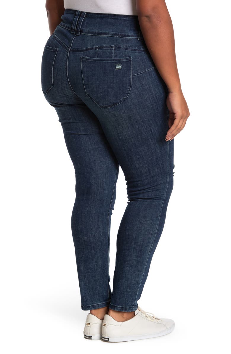 ROYALTY FOR ME 3-Button Crosshatch Skinny Jeans, Alternate, color,