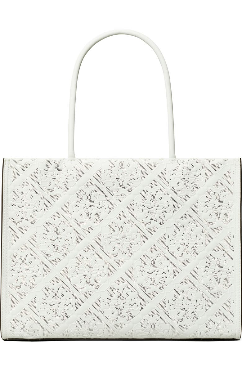 Tory Burch Small Ella Perforated Faux Leather Tote, Alternate, color,