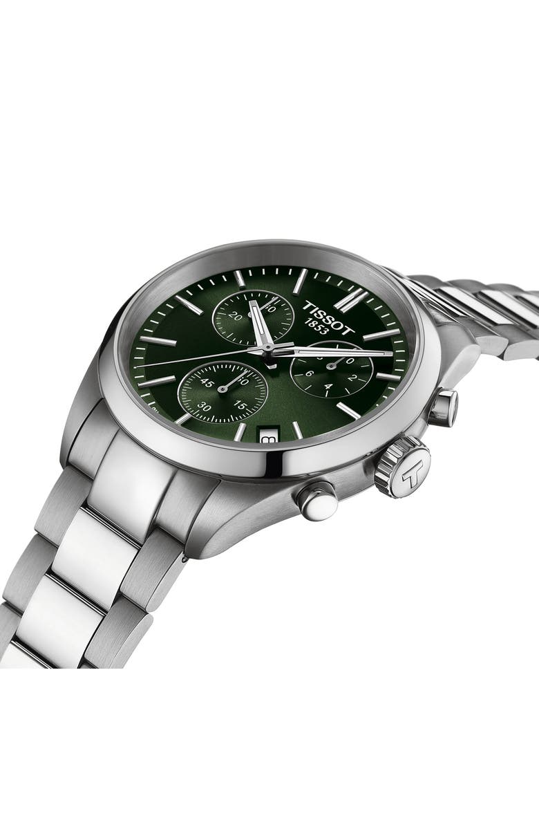 Tissot PR100 Chronograph Bracelet Watch, 40mm, Alternate, color, Green