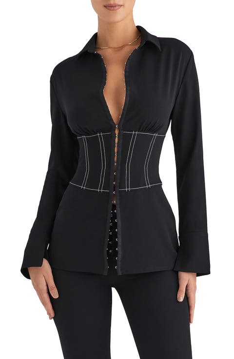 Long Sleeve Corset Shirt