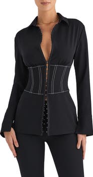 Mistress Rocks Long Sleeve Corset Shirt