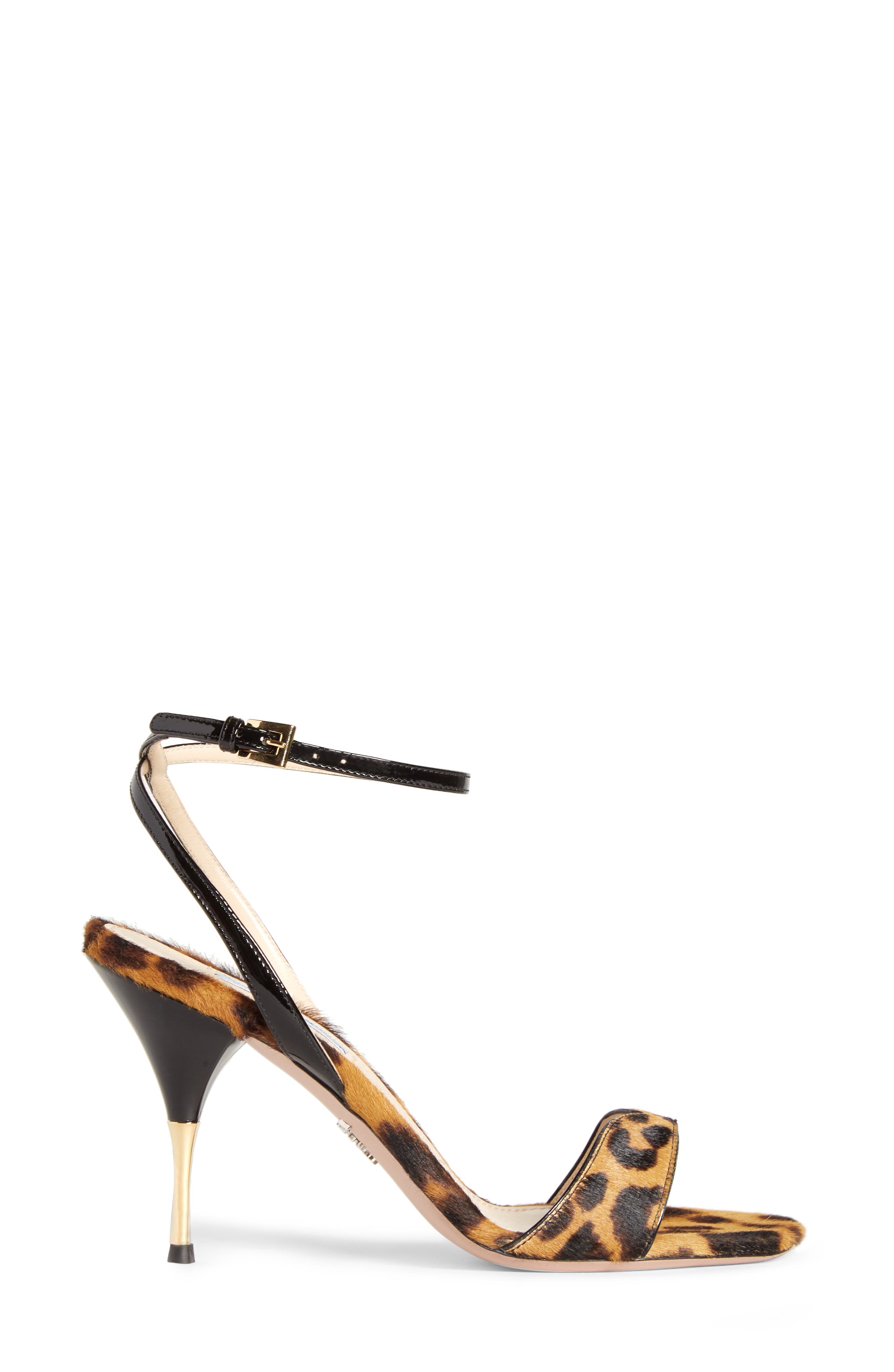 Prada Golden Heel Sandal, Alternate, color, 