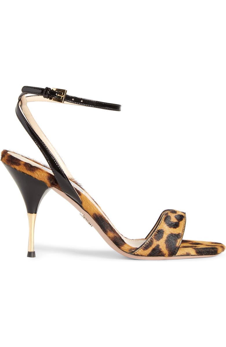 Prada Golden Heel Sandal, Alternate, color,