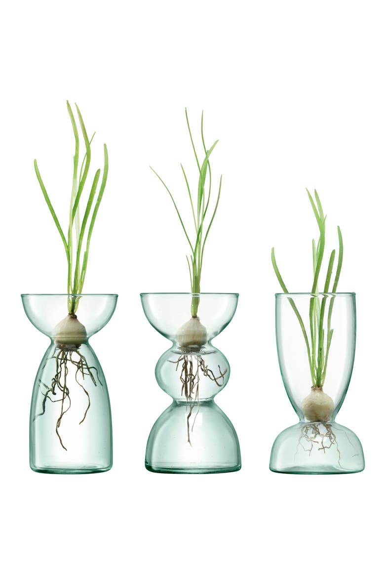 Canopy Recycled Glass Vase Trio, Alternate, color, CLEAR