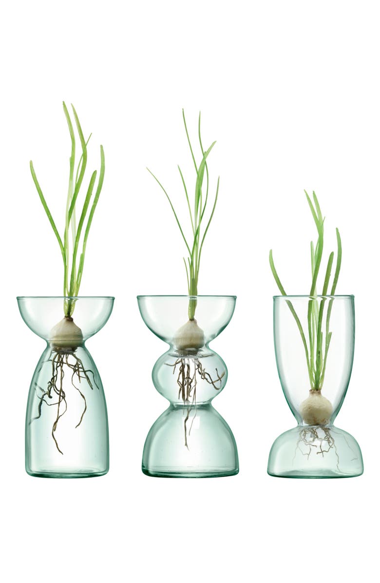 LSA Canopy Recycled Glass Vase Trio, Alternate, color, Clear