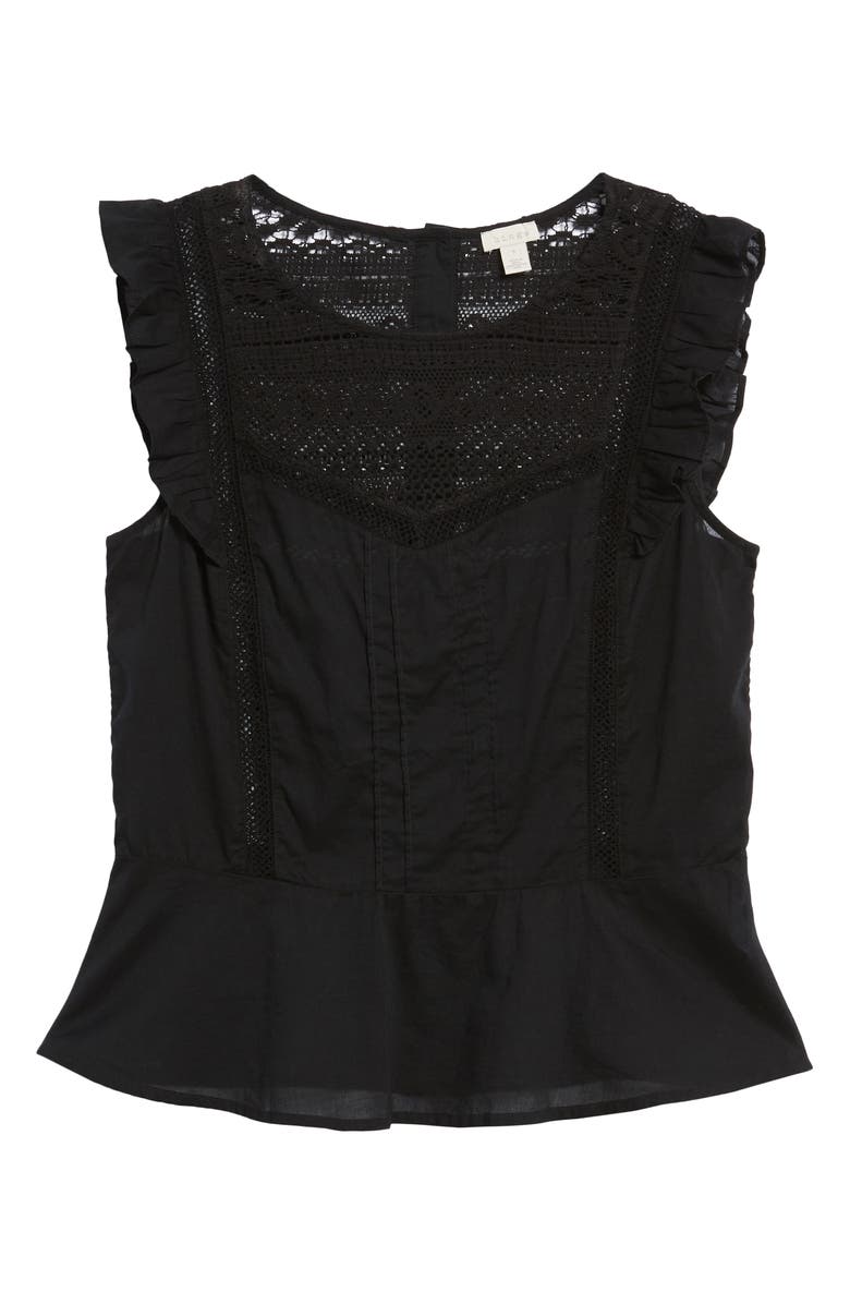 Hinge Mixed Lace Peplum Top, Alternate, color, 