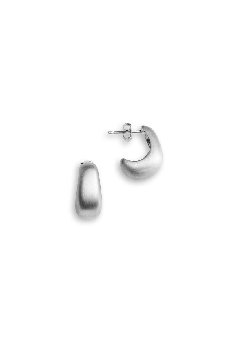 Curved Earrings, Main, color, Silver