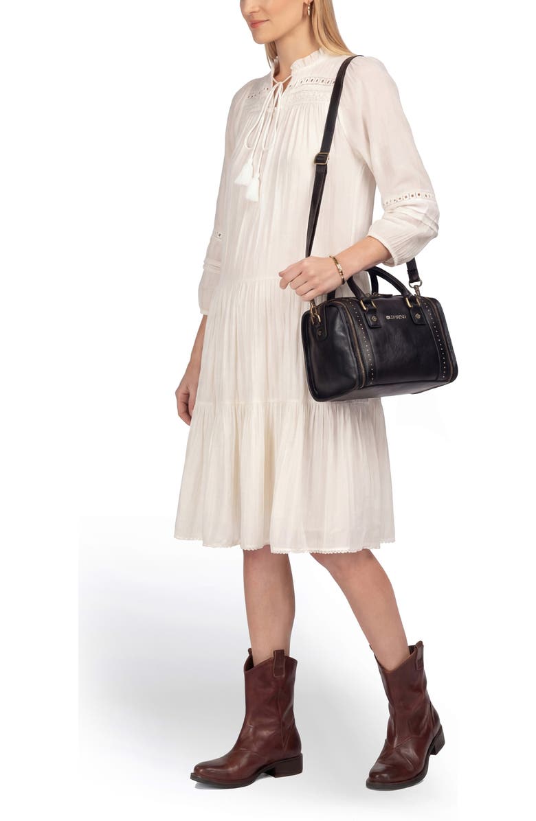 OLD TREND Mini Trunk Leather Crossbody Bag, Alternate, color, Black