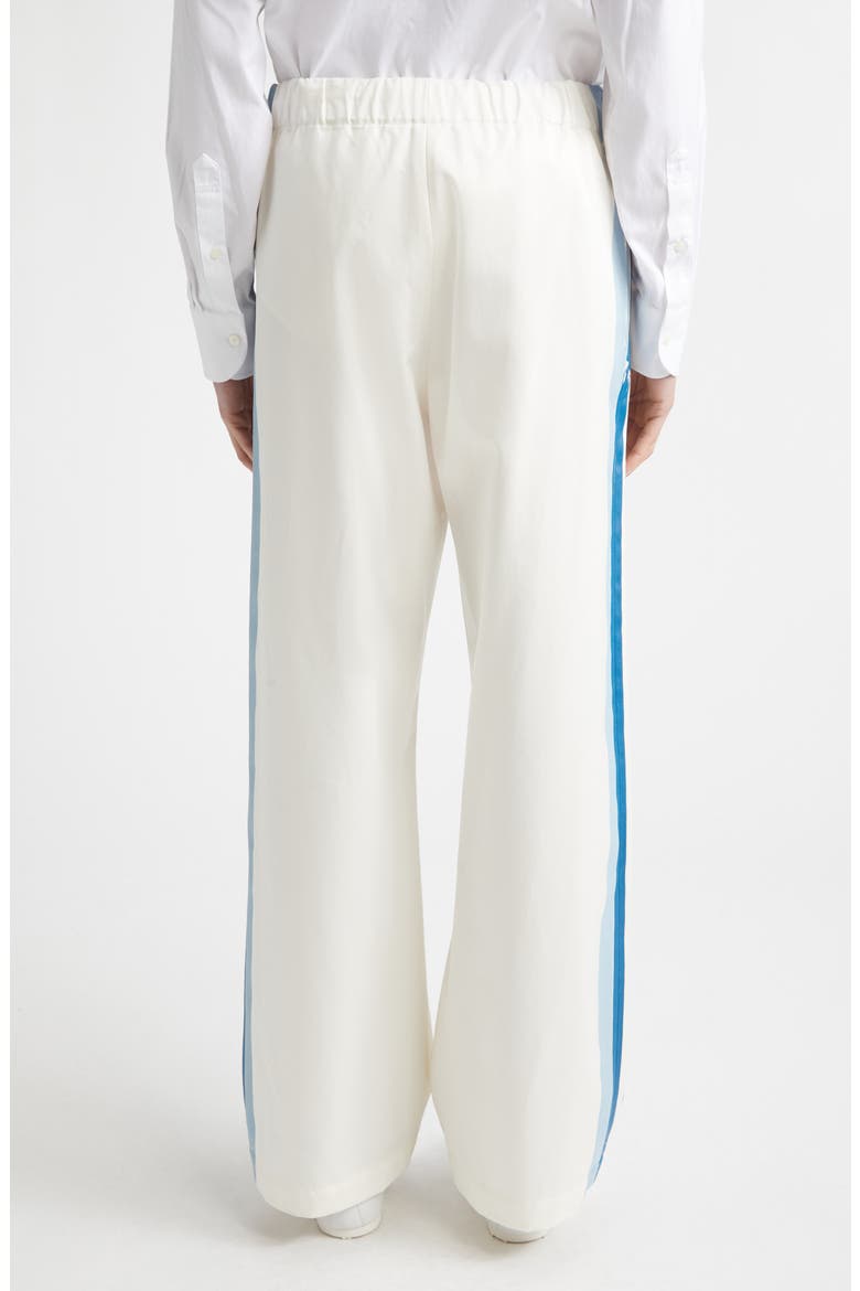Contrast Stripe Cotton Wide Leg Track Pants, Alternate, color, 00W01 LILY WHITE