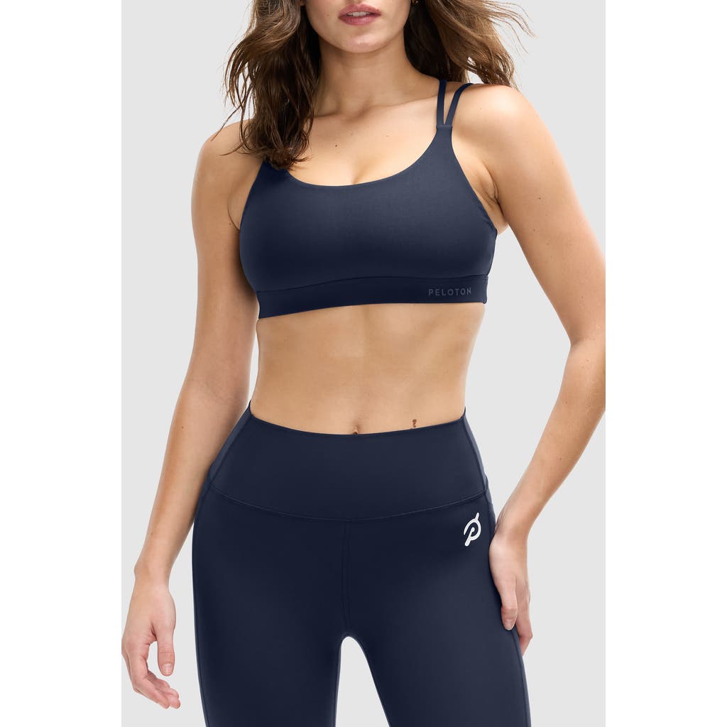 Peloton Cadent Strappy Y Back Bra In Navy Blazer