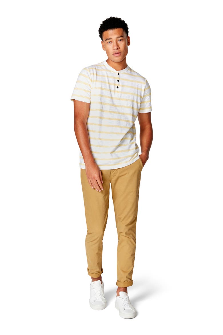 Razor Slim Fit Stripe Henley, Alternate, color, CITRON