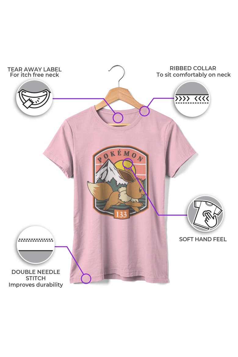 Girls' Eevee 133 Graphic Short Sleeve T-Shirt, Alternate, color, Light Pink